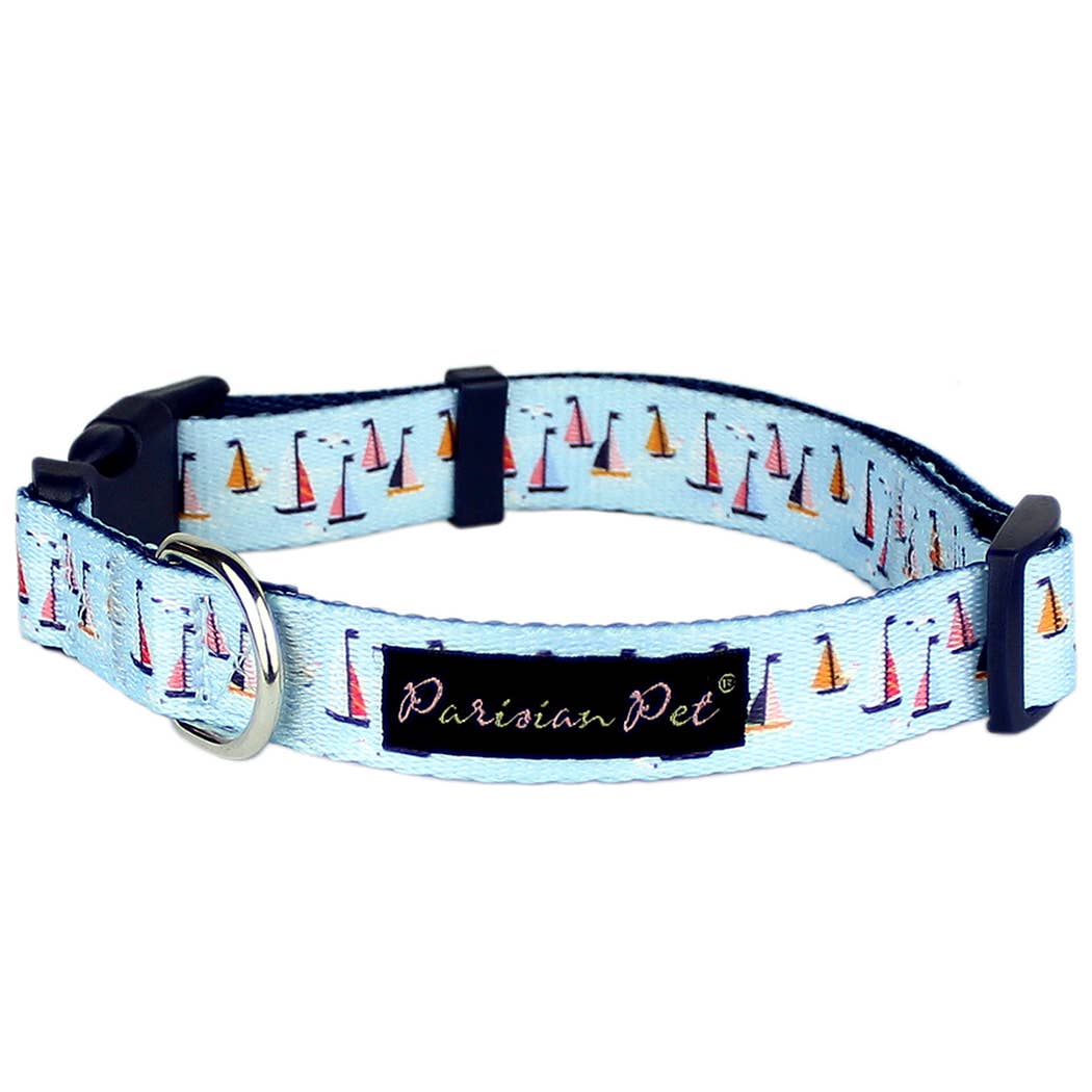 Sail Boats Collar: 4' Leash