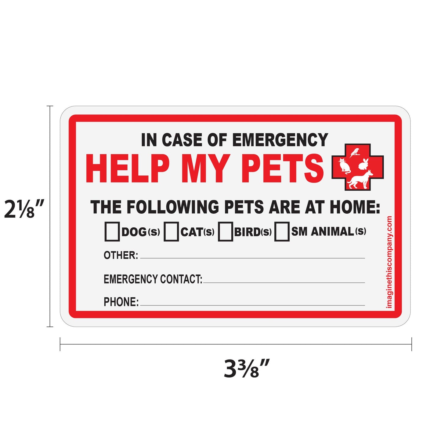 Pet Rescue Decals 2 Pack Family with Wallet Card