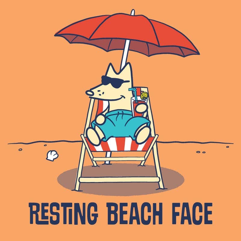 Resting Beach Face - Ladies Tank Top: Light Orange / X-Large