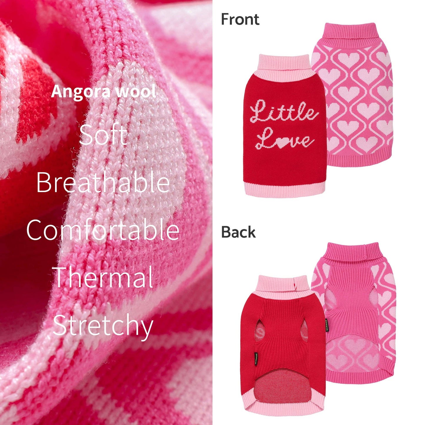 2 Pack Little Love Dog Sweaters: Medium