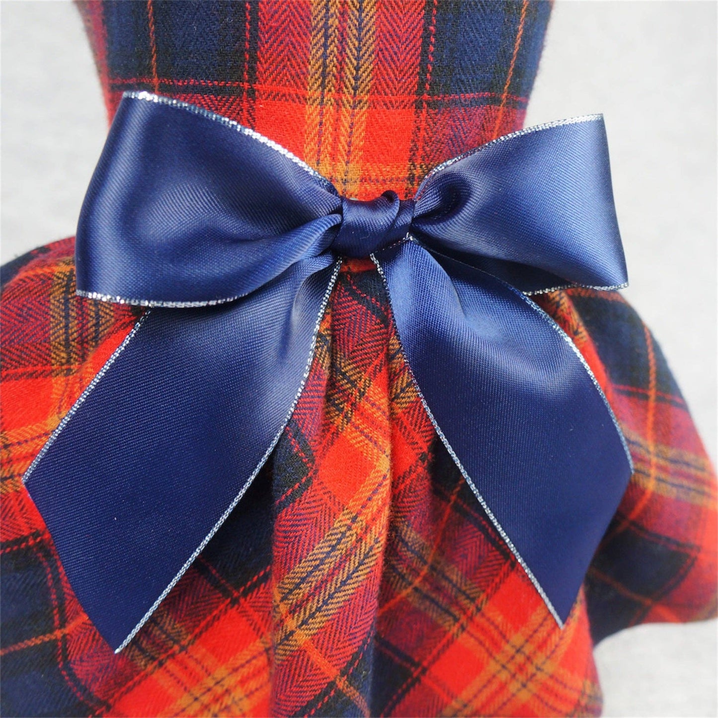 Tartan Plaid Ribbon Dresses: XX-small