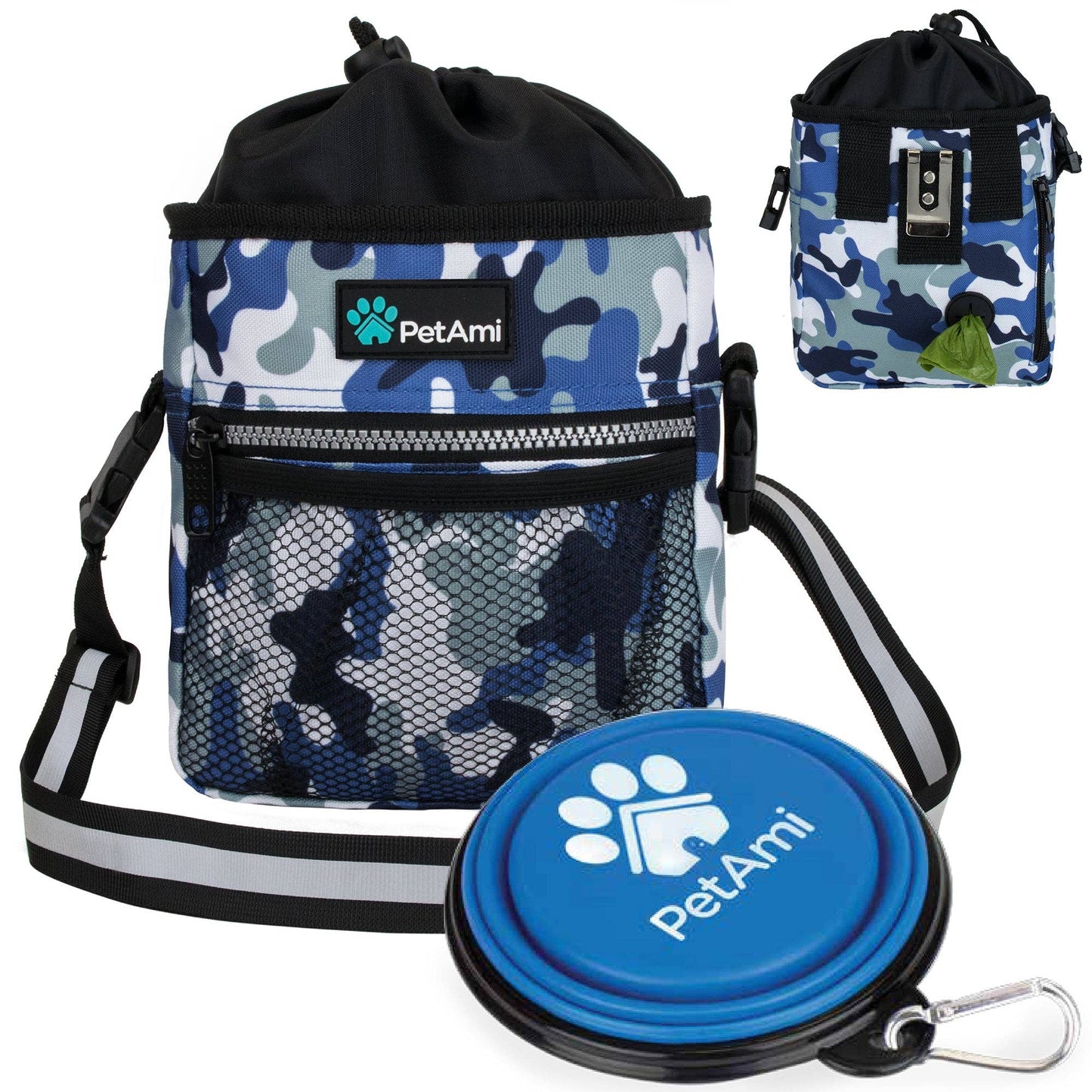 Everyday Dog Treat Training Pouch Bag: Stripe Black / One Size - 7" x 6.8" x 2.5" (LxWxH)