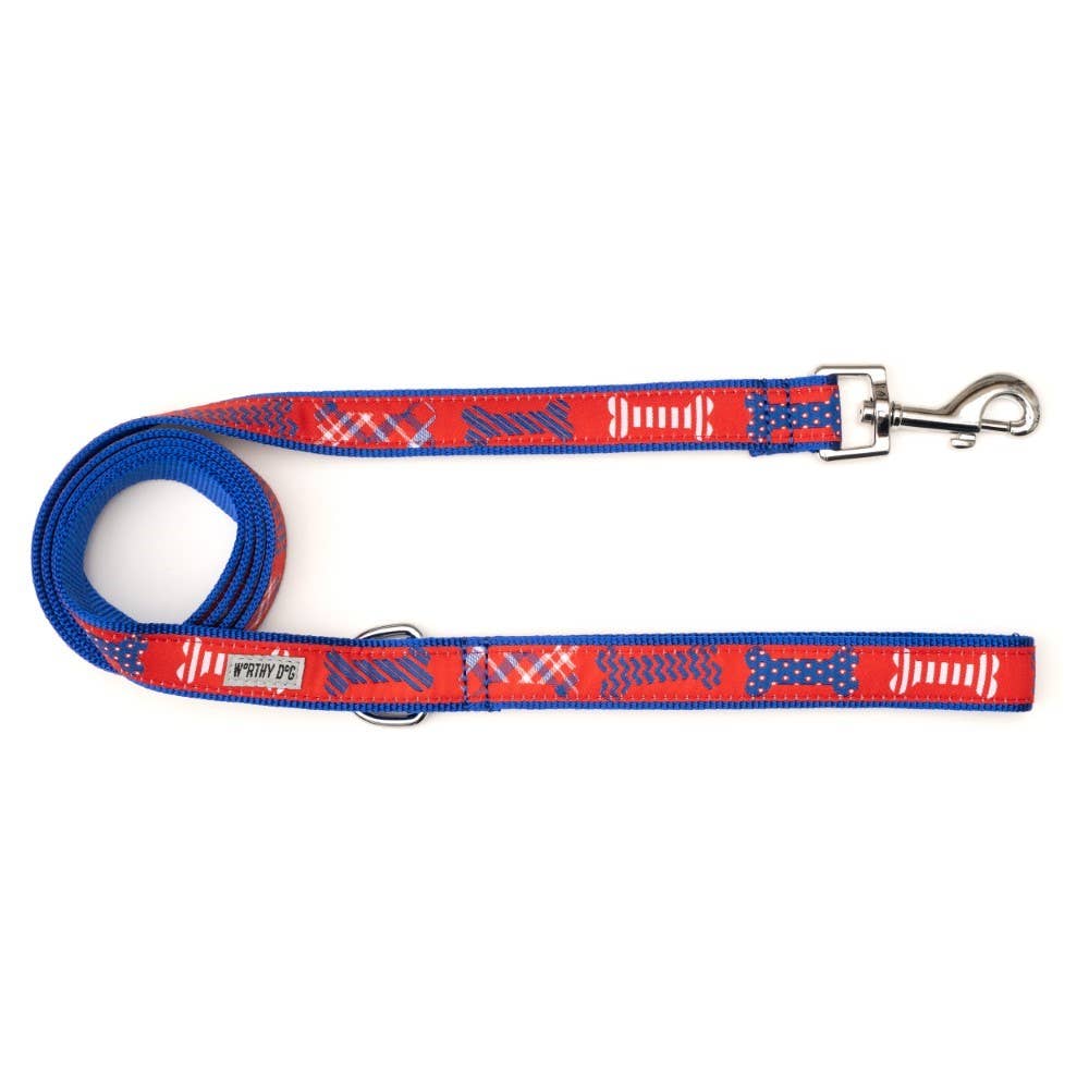 Preppy Bones Lead: Red/White/Blue