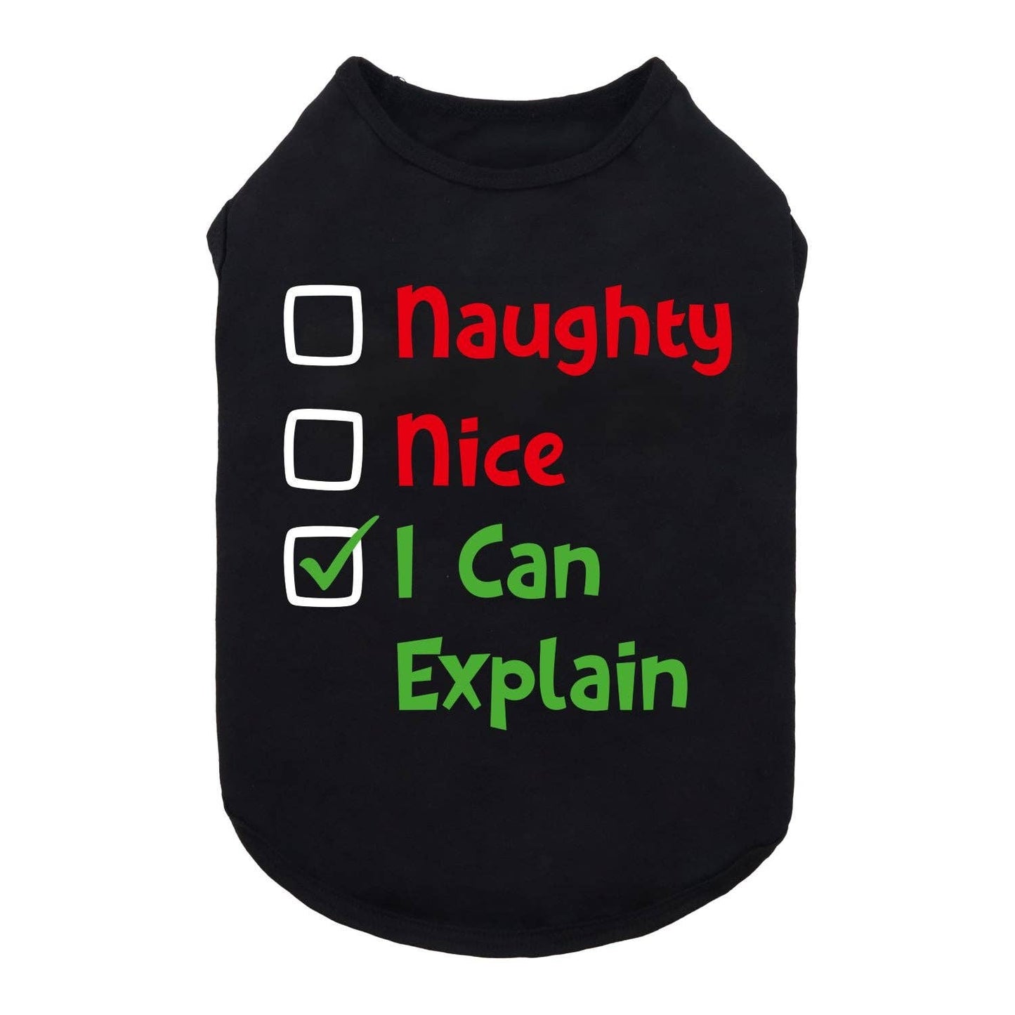 Naughty Christmas Dog Shirt: Green / Large