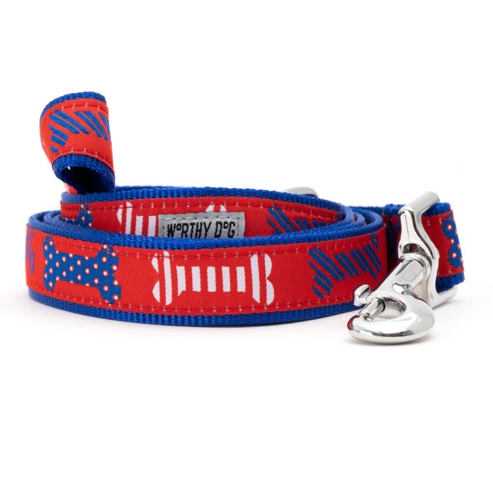 Preppy Bones Lead: Red/White/Blue