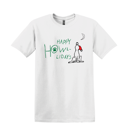 Happy Howl-Lidays T-Shirt: White / Large