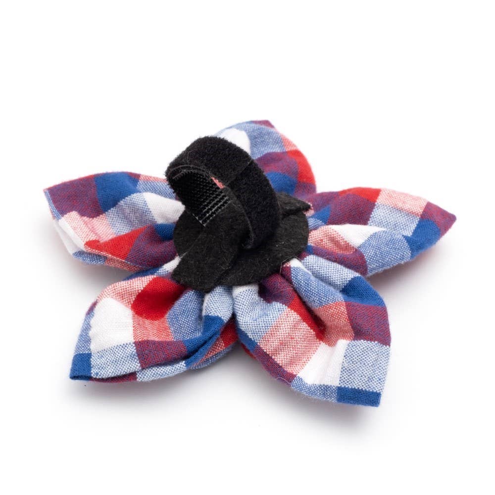 Red/White/Blue Check Flower: Red/White/Blue