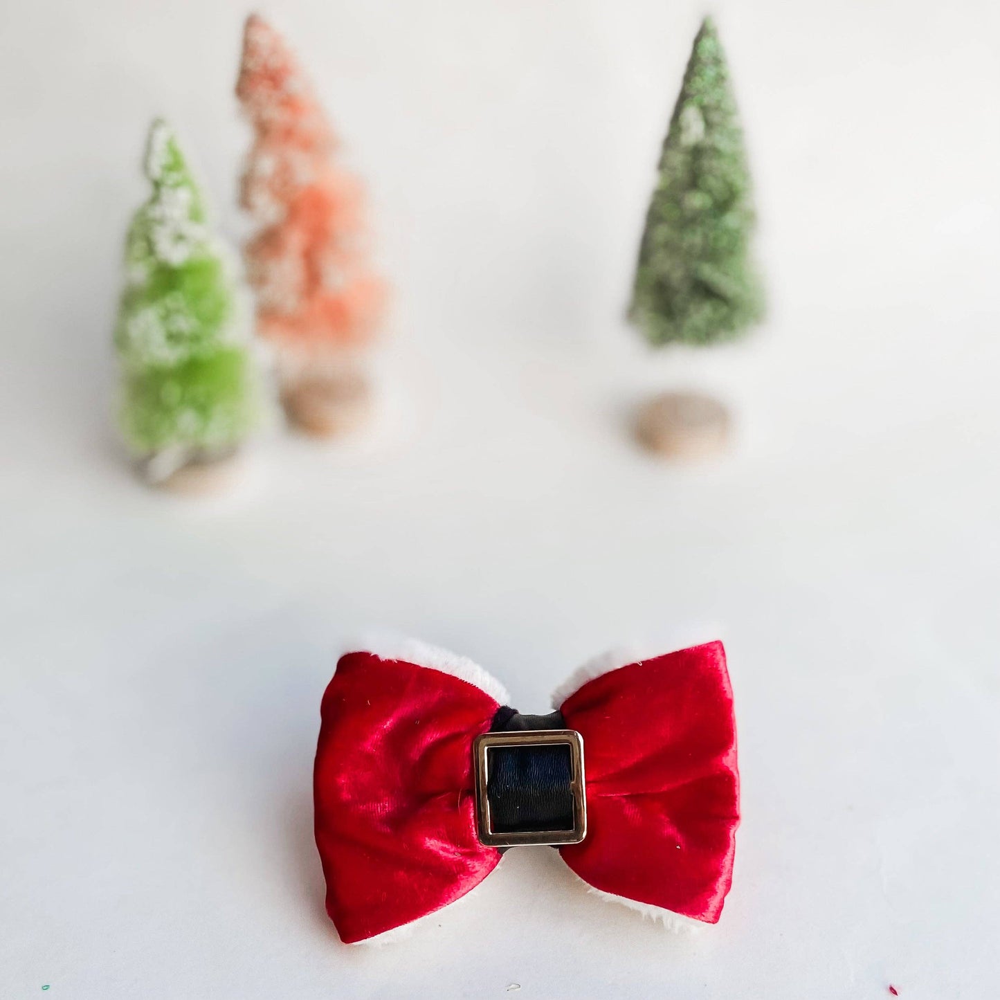 Santa Paws Christmas dog bow tie pet accessory: Dark nylon band