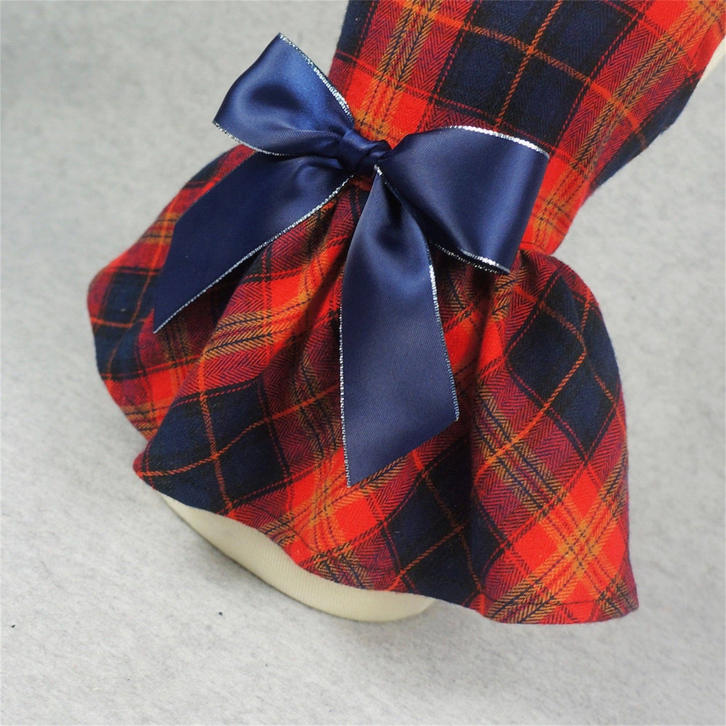 Tartan Plaid Ribbon Dresses: XX-small