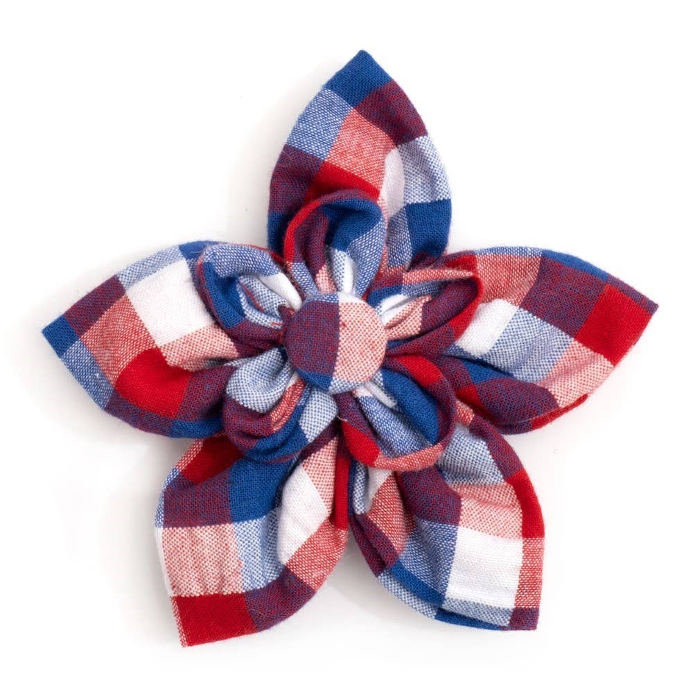 Red/White/Blue Check Flower: Red/White/Blue