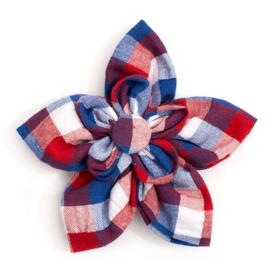 Red/White/Blue Check Flower: Red/White/Blue