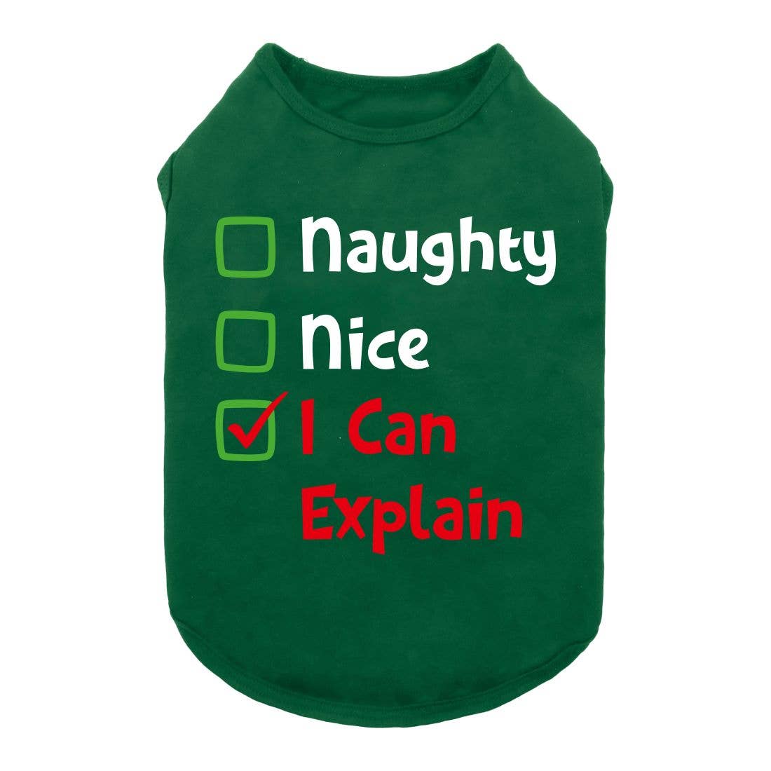 Naughty Christmas Dog Shirt: Red / Small