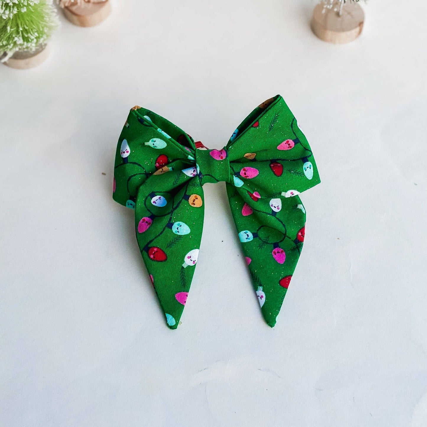Very Merry and Bright Christmas winter dog sailor bow tie pe: Collar attachment