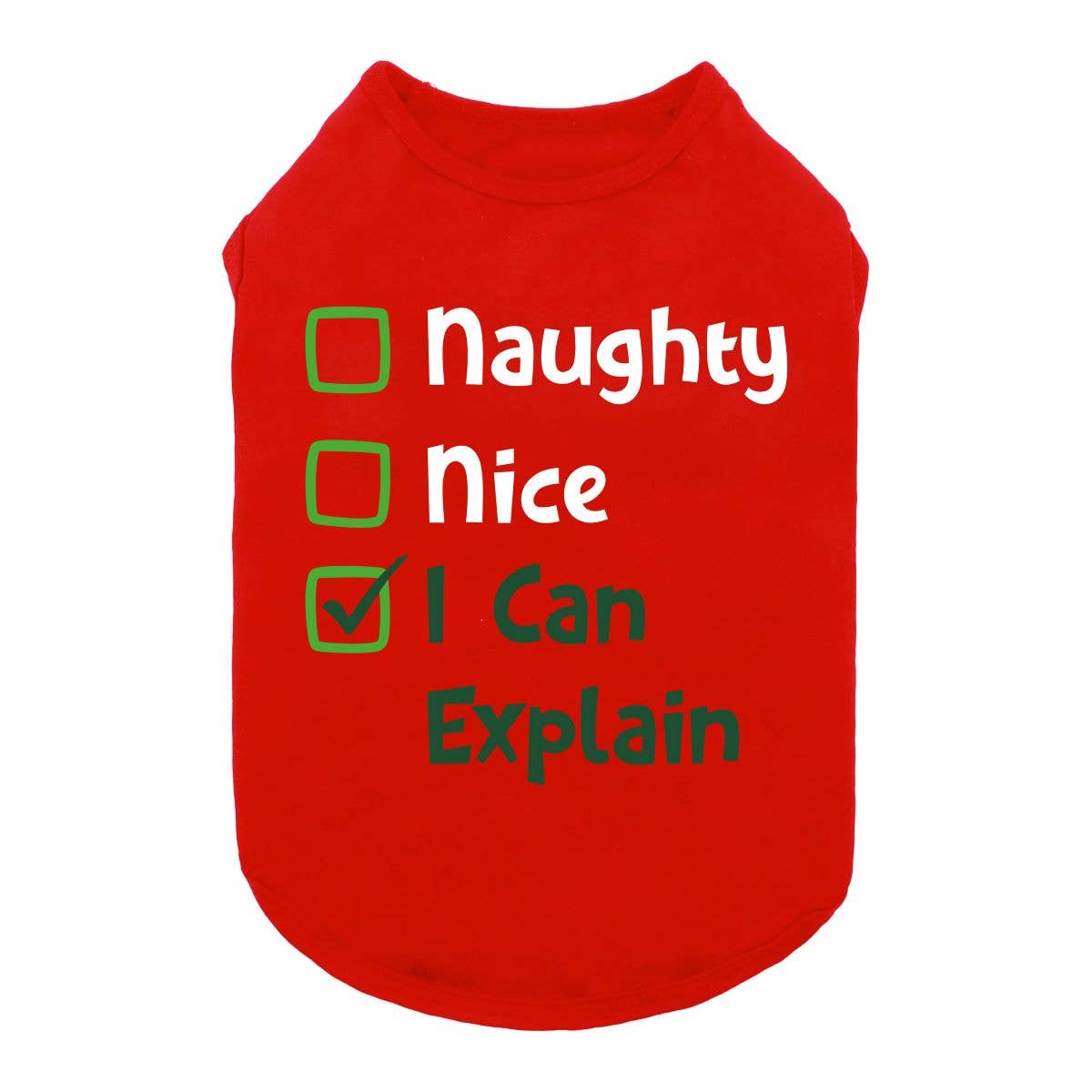 Naughty Christmas Dog Shirt: Green / Small