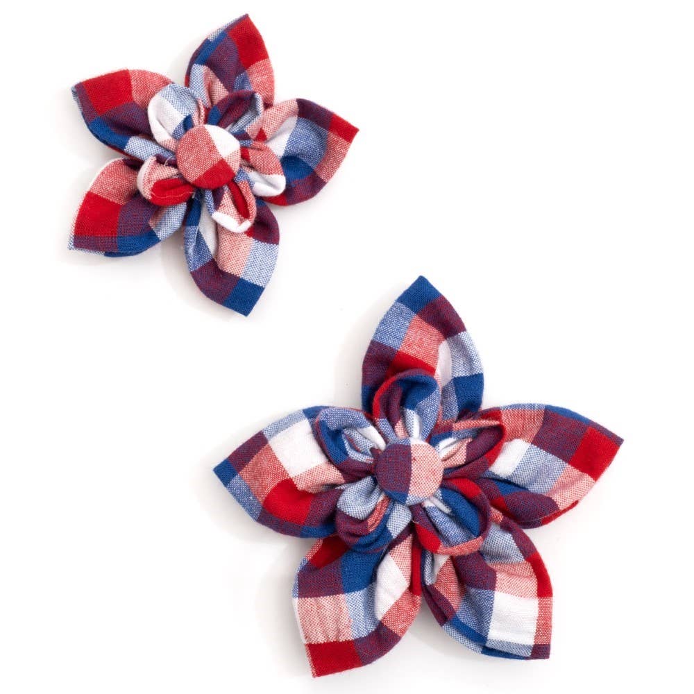 Red/White/Blue Check Flower: Red/White/Blue