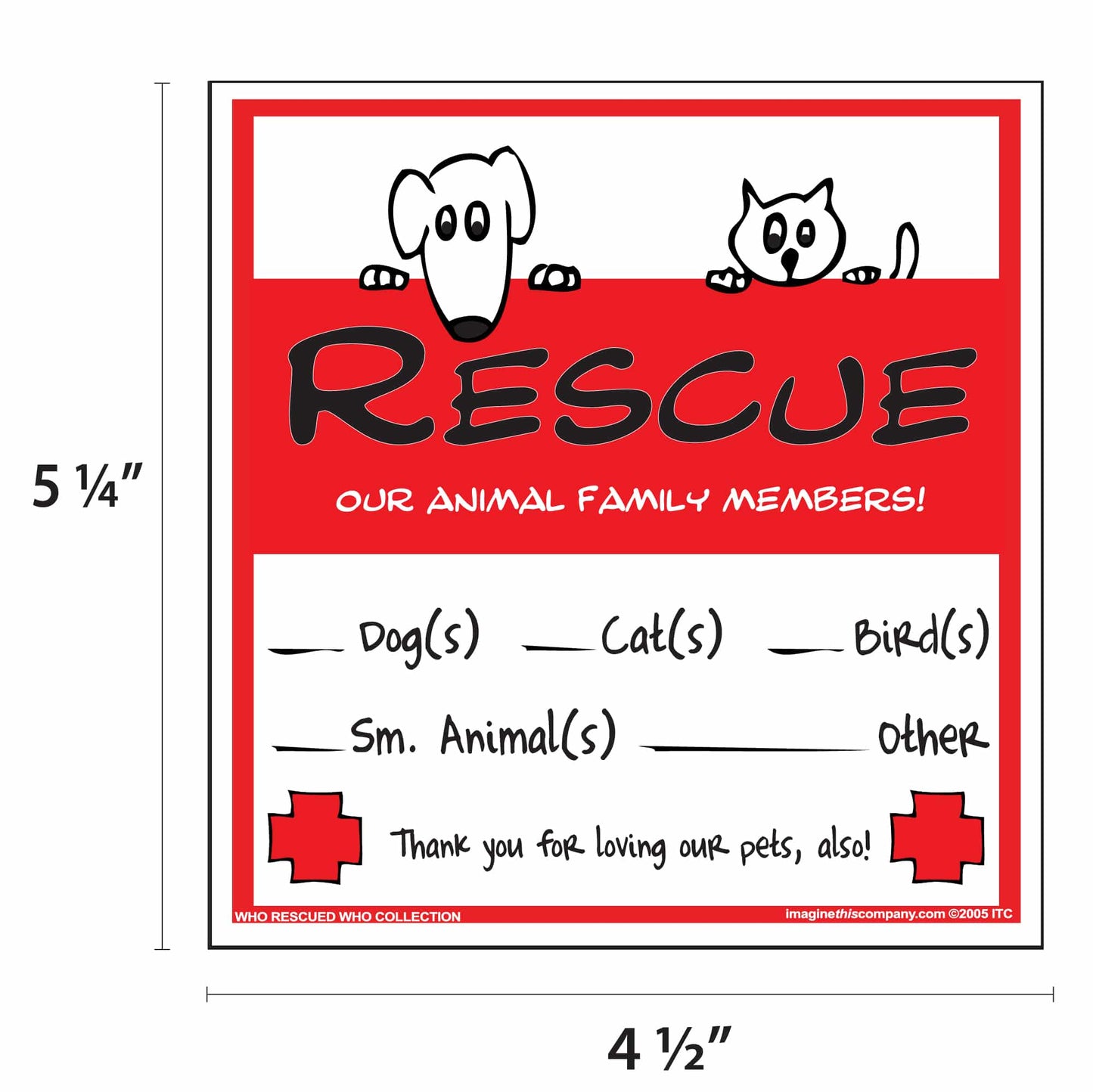 Pet Rescue Decals 2 Pack Family with Wallet Card