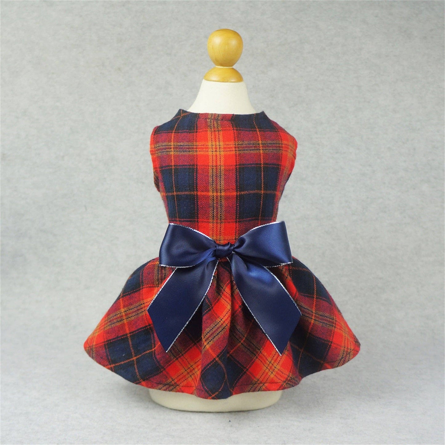 Tartan Plaid Ribbon Dresses: XX-small