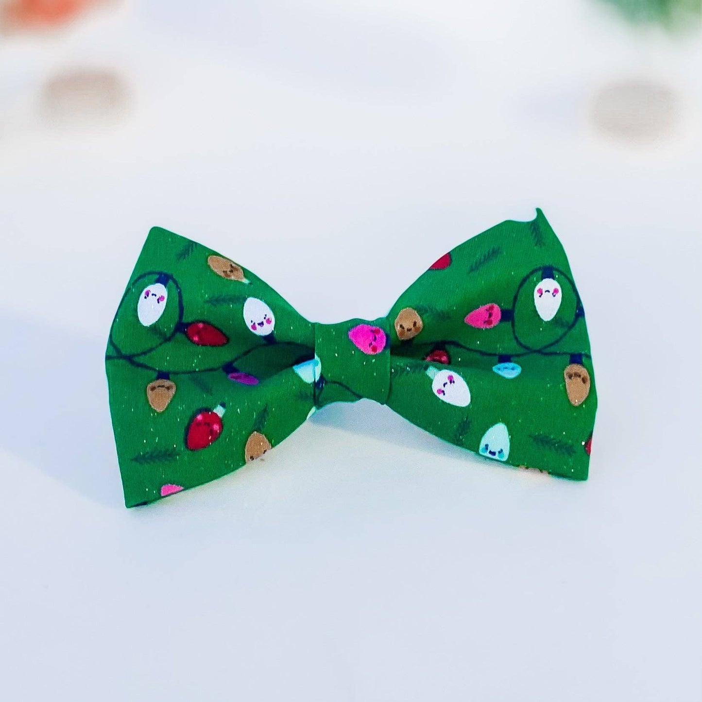 Very Merry and Bright Christmas winter dog bow tie pet accessory: Collar attachment